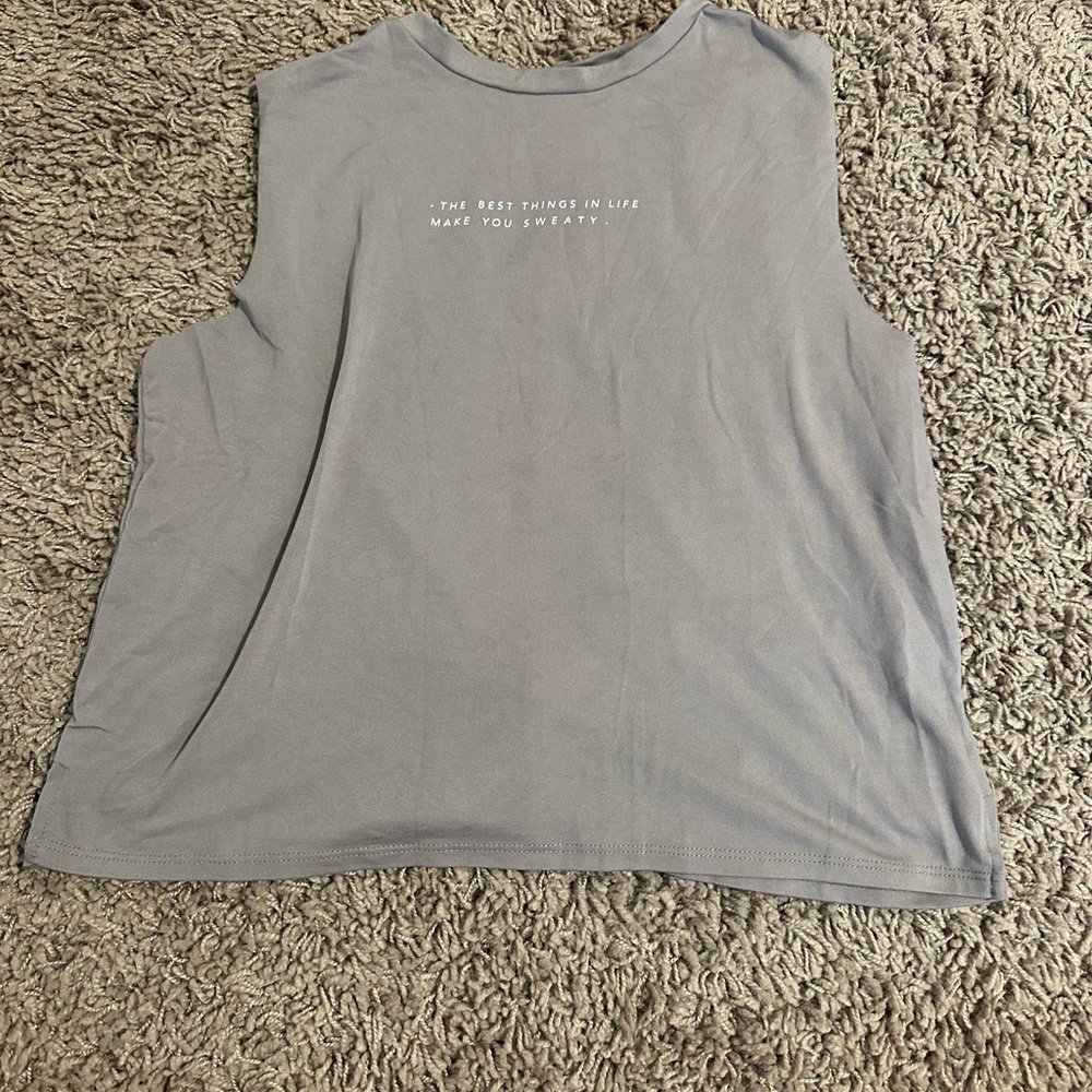 Gray Sleeveless Muscle Tee with Boxy Fit